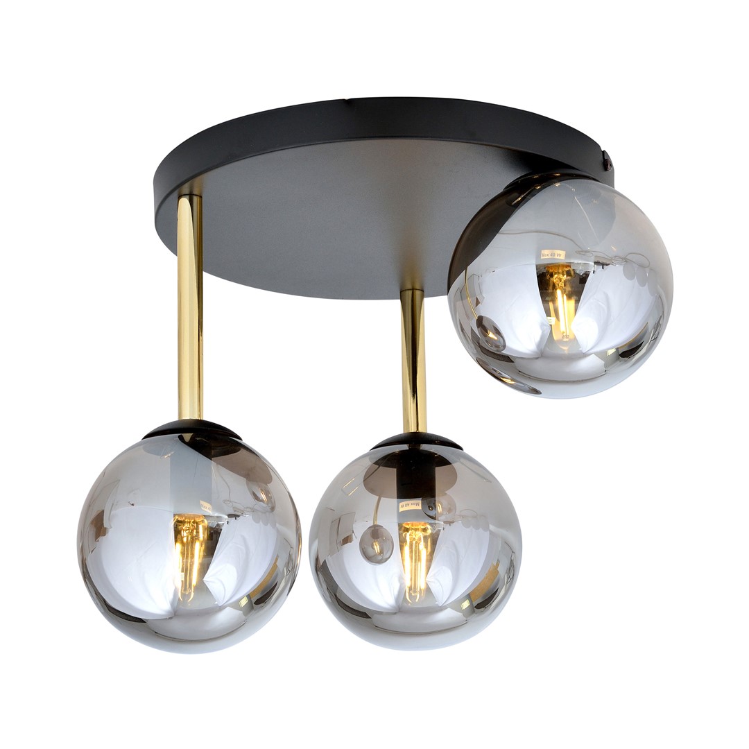 Emibig Stropna svjetiljka DOLCE 230V 10W MAX LED E14 Čelik/ Staklo Crna/ Zlatna