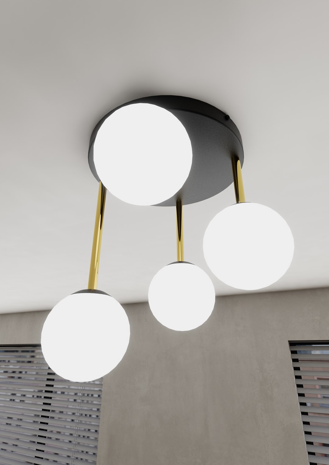 Emibig Stropna svjetiljka DOLCE 230V 10W MAX LED E14 Čelik/ Staklo Crna/ Zlatna