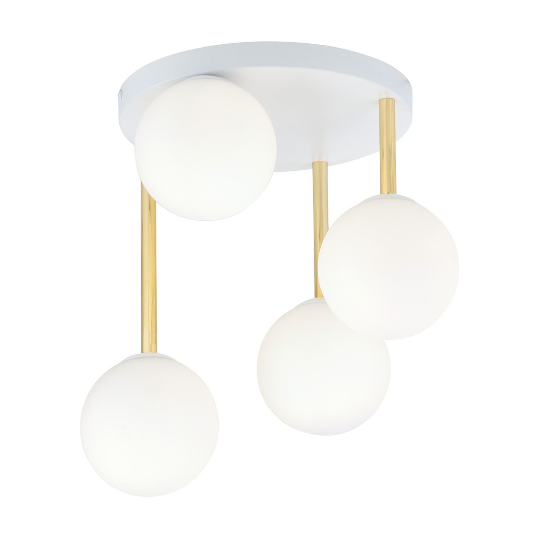Emibig Stropna svjetiljka DOLCE 230V 10W MAX LED E14 Čelik/ Staklo Bijela/ Zlatna
