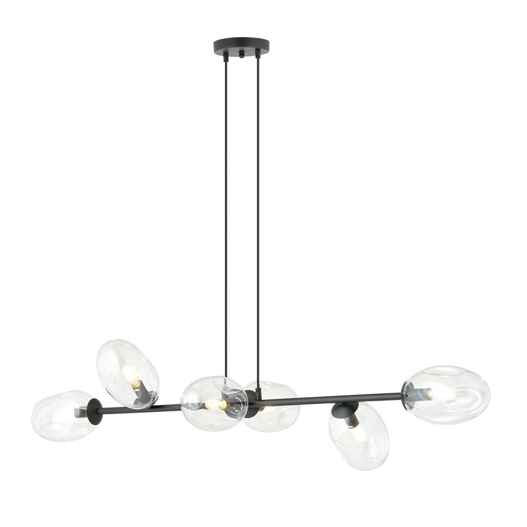 Emibig Visilica PANDORA 230V 10W MAX LED E14 Čelik/ Staklo Crna