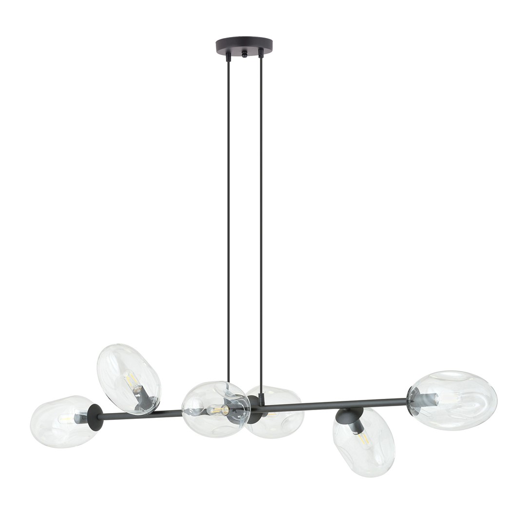 Emibig Visilica PANDORA 230V 10W MAX LED E14 Čelik/ Staklo Crna