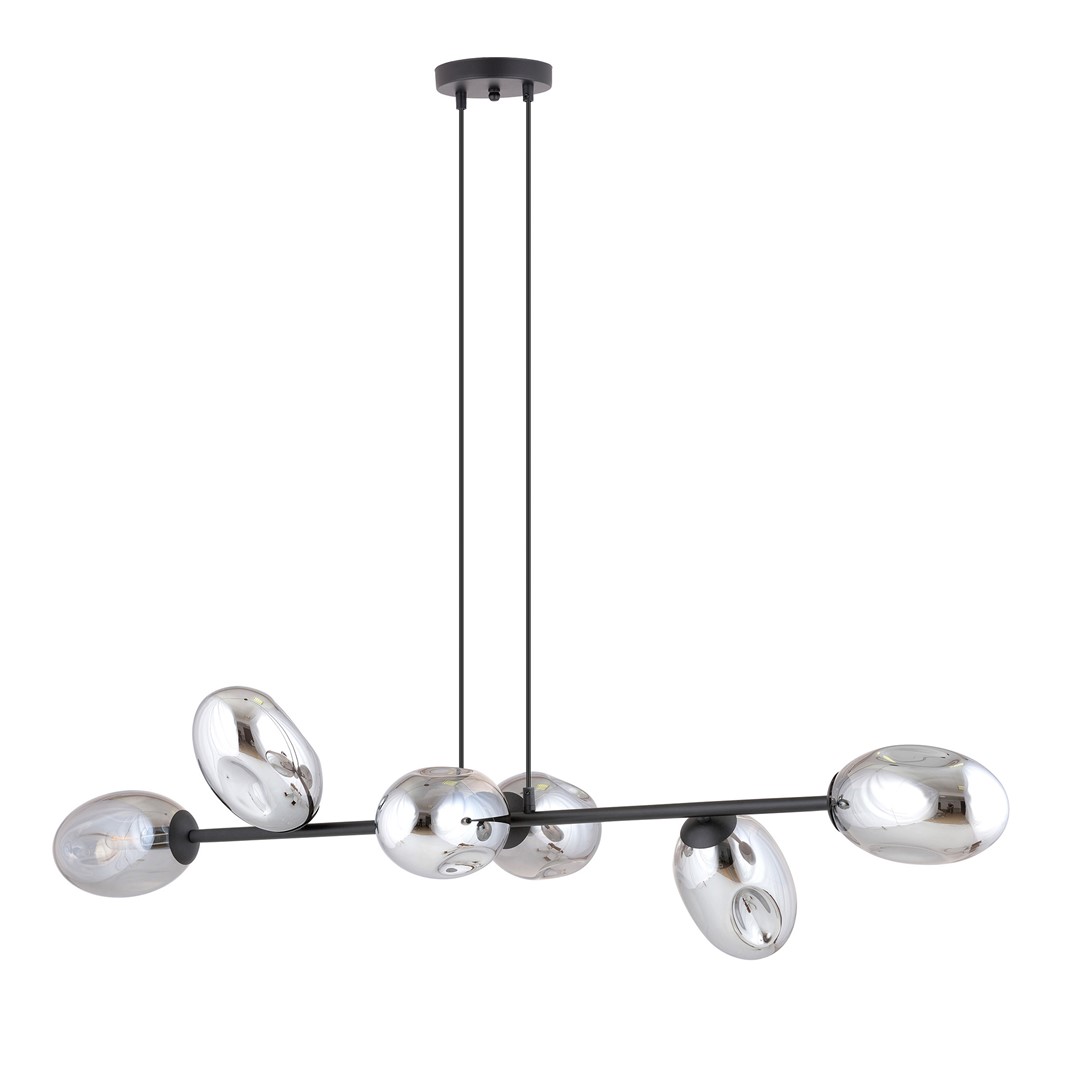 Emibig Visilica PANDORA 230V 10W MAX LED E14 Čelik/ Staklo Crna