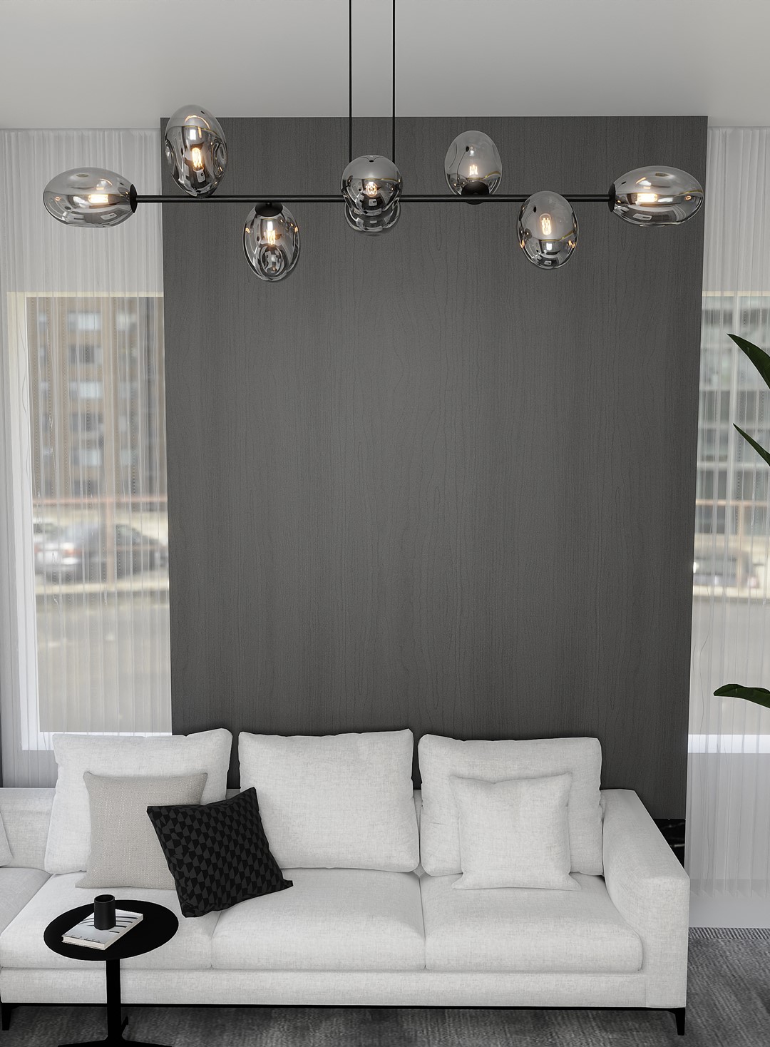 Emibig Visilica PANDORA 230V 10W MAX LED E14 Čelik/ Staklo Crna
