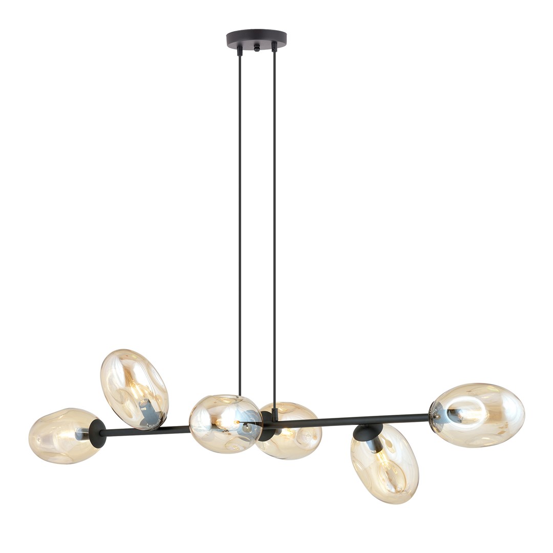 Emibig Visilica PANDORA 230V 10W MAX LED E14 Čelik/ Staklo Crna