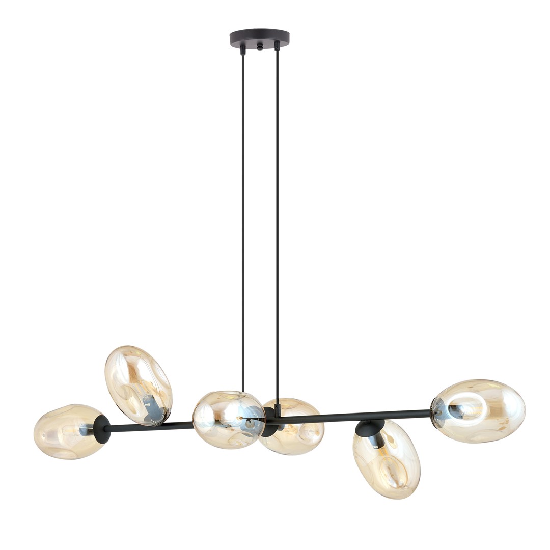 Emibig Visilica PANDORA 230V 10W MAX LED E14 Čelik/ Staklo Crna