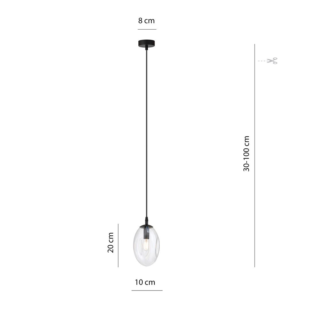 Emibig Visilica ASTRAL 230V 10W MAX LED E14 Čelik/ Staklo Crna