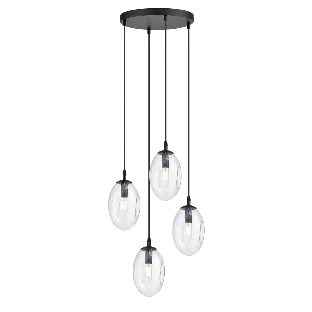 Emibig Visilica ASTRAL 230V 10W MAX LED E14 Čelik/ Staklo Crna