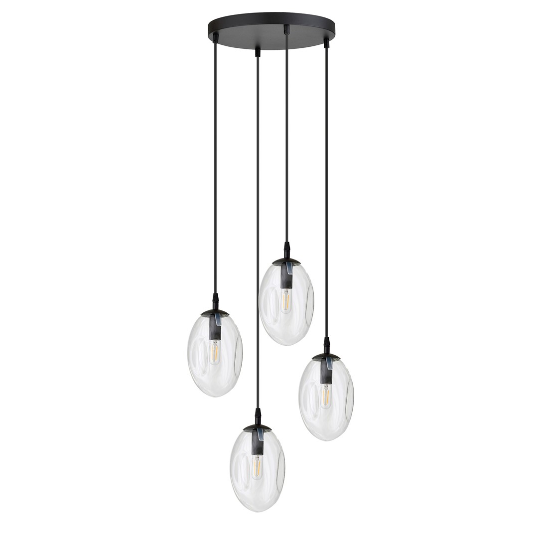 Emibig Visilica ASTRAL 230V 10W MAX LED E14 Čelik/ Staklo Crna
