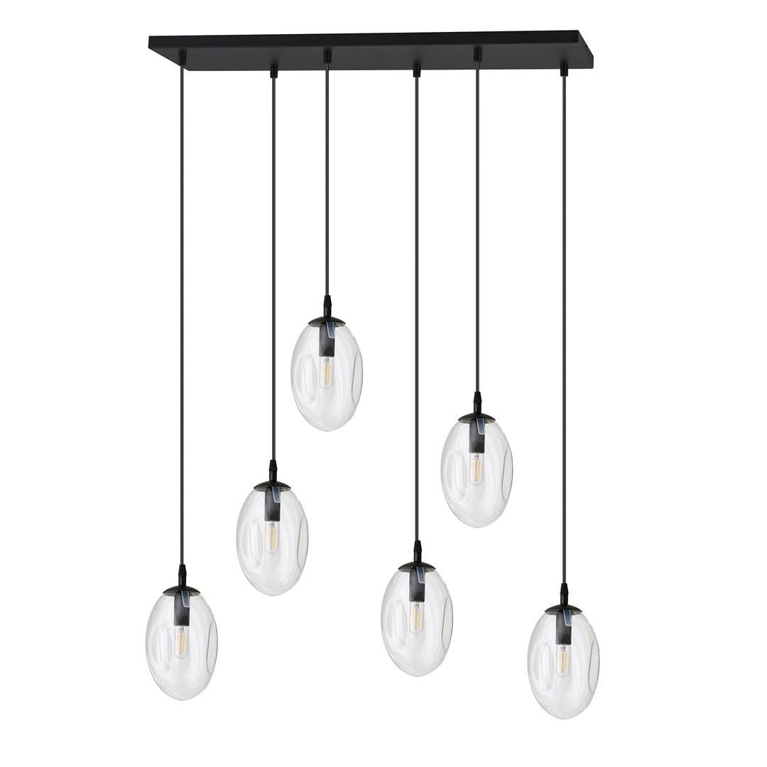 Emibig Visilica ASTRAL 230V 10W MAX LED E14 Čelik/ Staklo Crna