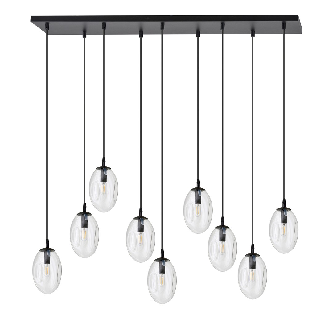 Emibig Visilica ASTRAL 230V 10W MAX LED E14 Čelik/ Staklo Crna