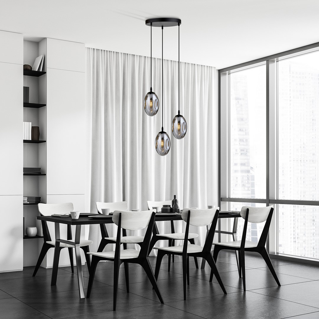 Emibig Visilica ASTRAL 230V 10W MAX LED E14 Čelik/ Staklo Crna