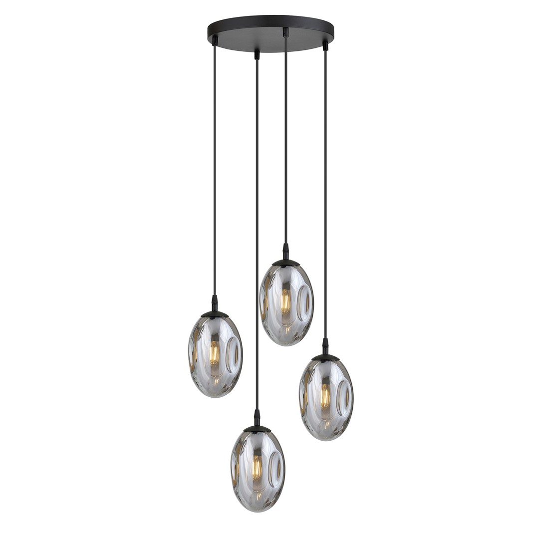 Emibig Visilica ASTRAL 230V 10W MAX LED E14 Čelik/ Staklo Crna