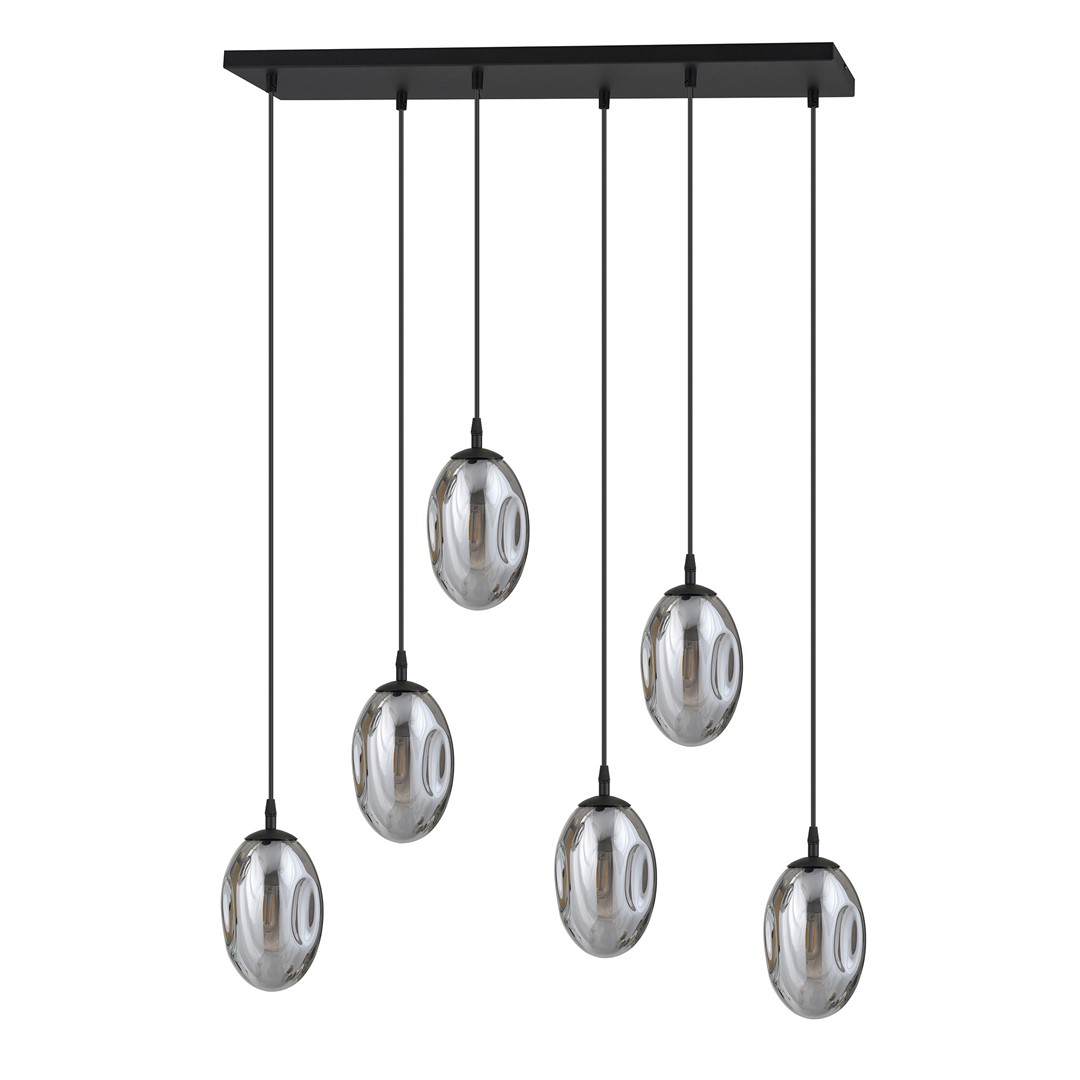 Emibig Visilica ASTRAL 230V 10W MAX LED E14 Čelik/ Staklo Crna