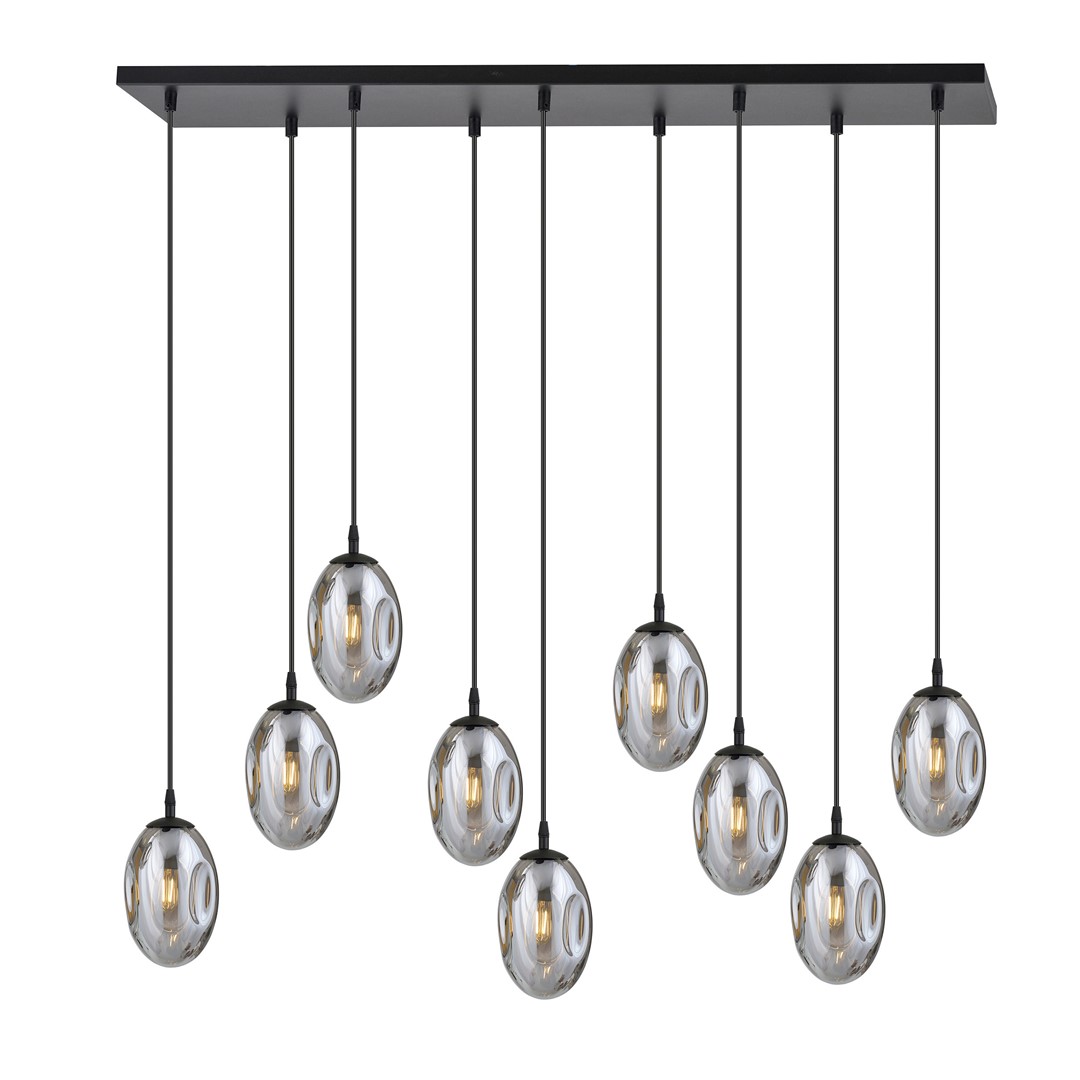 Emibig Visilica ASTRAL 230V 10W MAX LED E14 Čelik/ Staklo Crna
