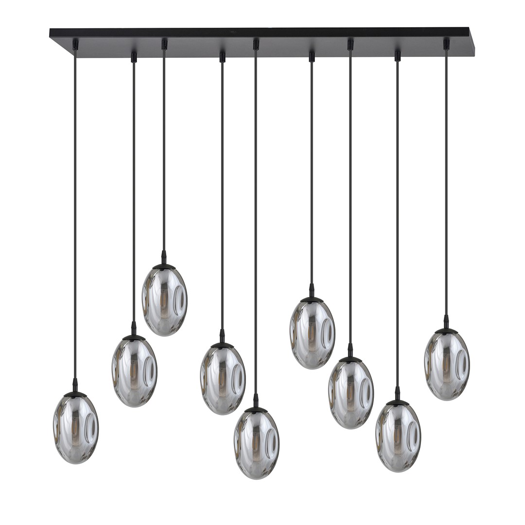 Emibig Visilica ASTRAL 230V 10W MAX LED E14 Čelik/ Staklo Crna
