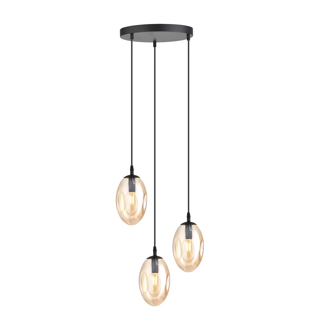 Emibig Visilica ASTRAL 230V 10W MAX LED E14 Čelik/ Staklo Crna