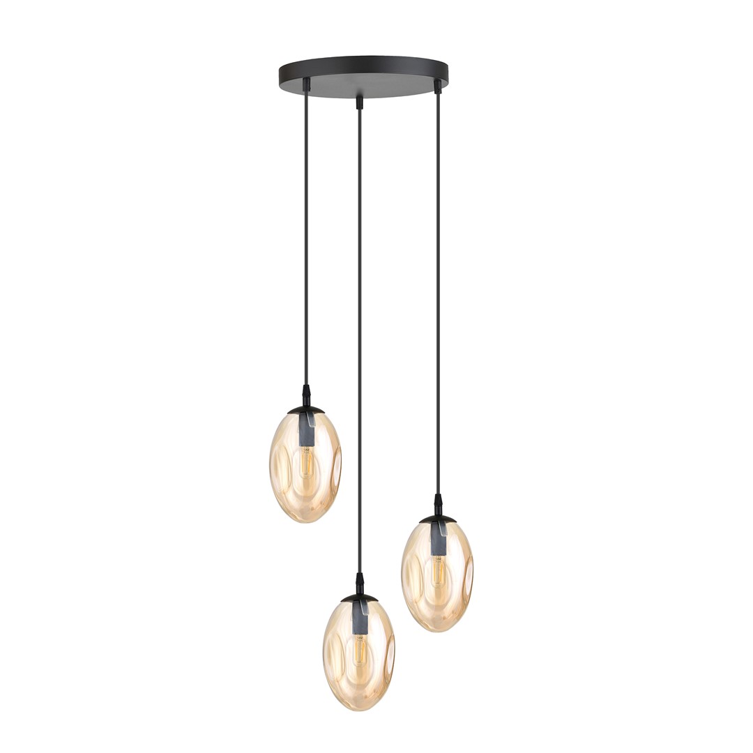 Emibig Visilica ASTRAL 230V 10W MAX LED E14 Čelik/ Staklo Crna