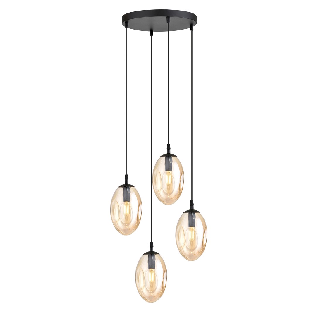 Emibig Visilica ASTRAL 230V 10W MAX LED E14 Čelik/ Staklo Crna