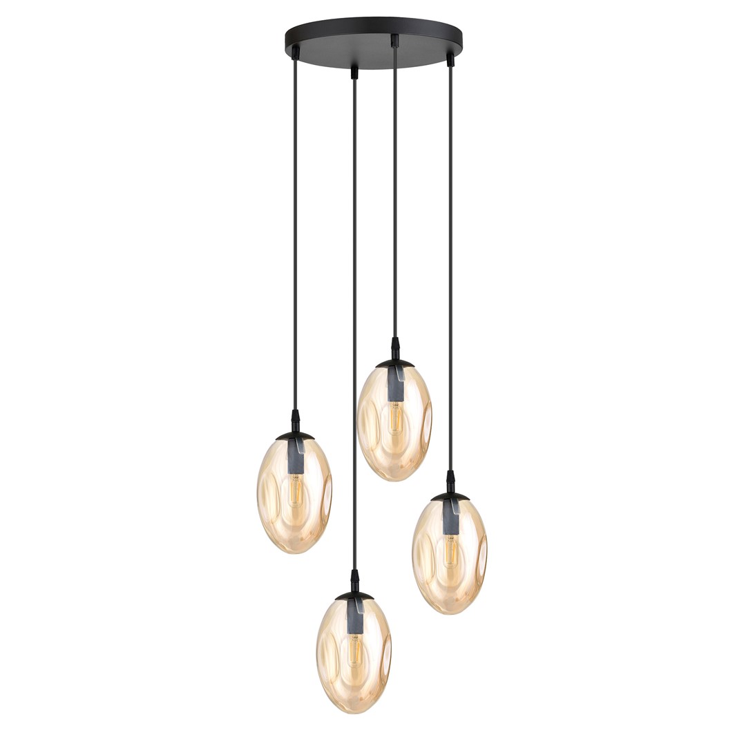 Emibig Visilica ASTRAL 230V 10W MAX LED E14 Čelik/ Staklo Crna