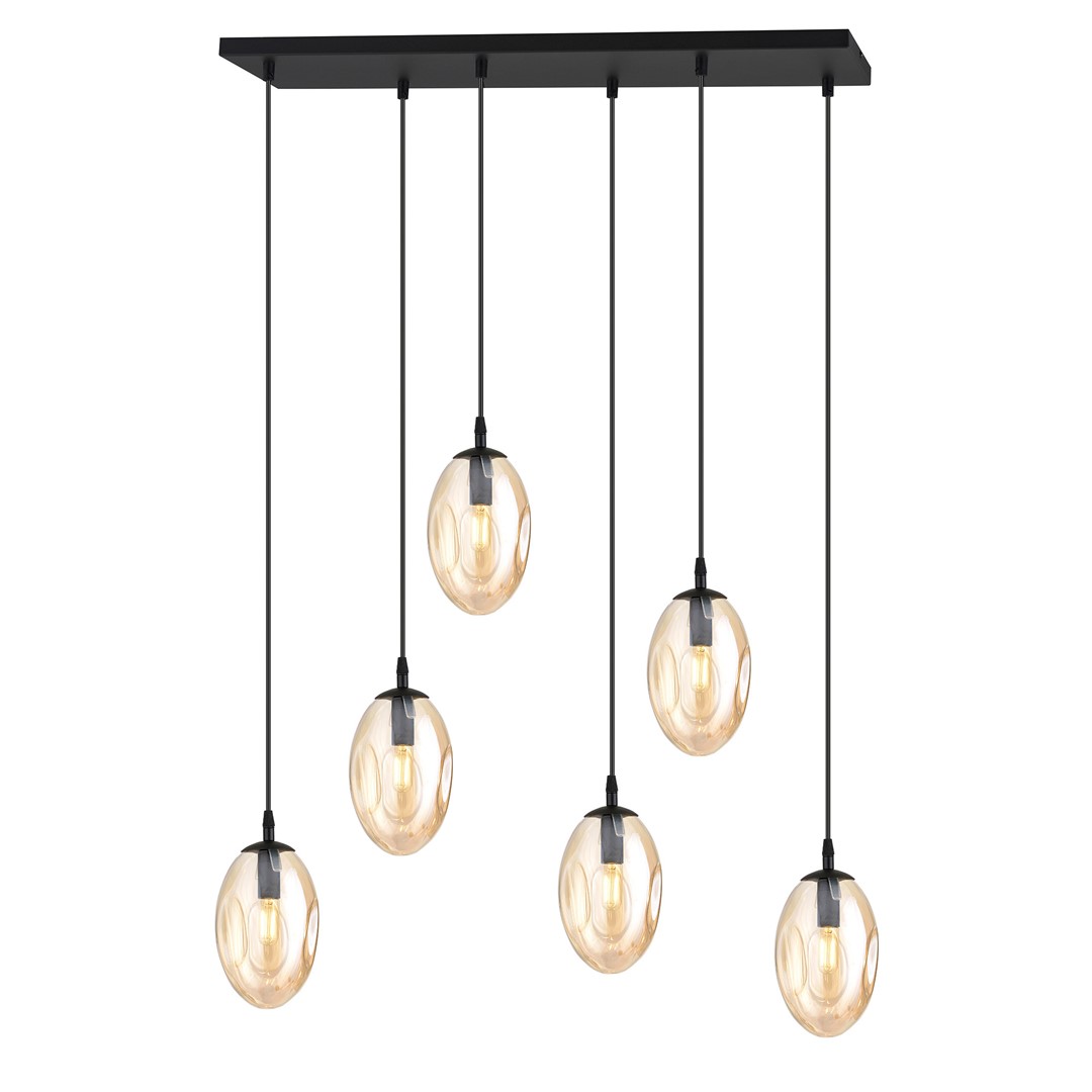 Emibig Visilica ASTRAL 230V 10W MAX LED E14 Čelik/ Staklo Crna