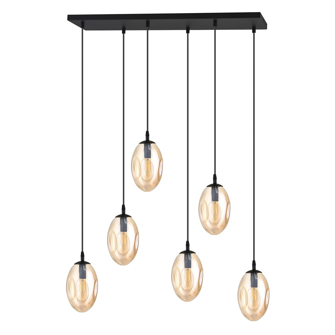 Emibig Visilica ASTRAL 230V 10W MAX LED E14 Čelik/ Staklo Crna