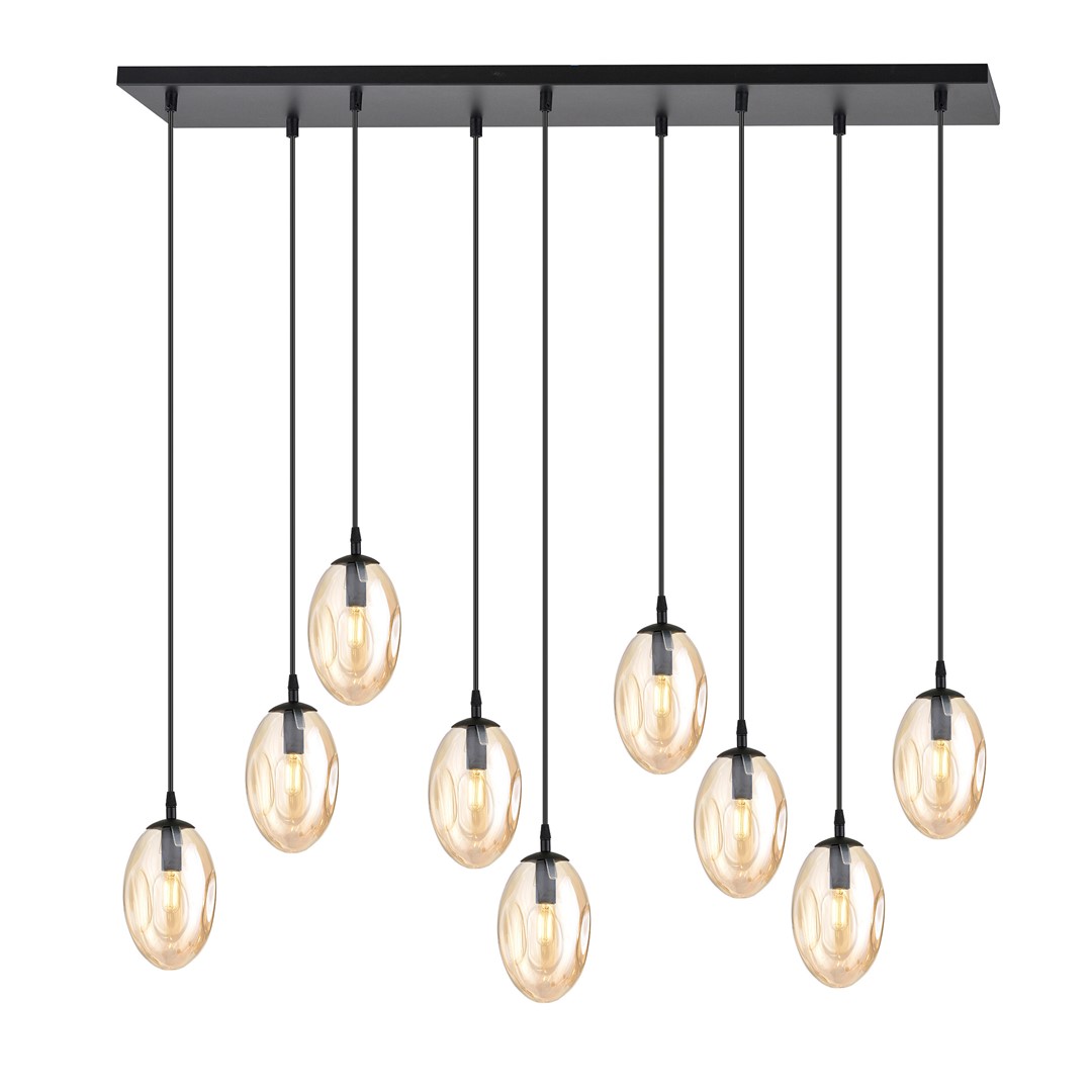 Emibig Visilica ASTRAL 230V 10W MAX LED E14 Čelik/ Staklo Crna