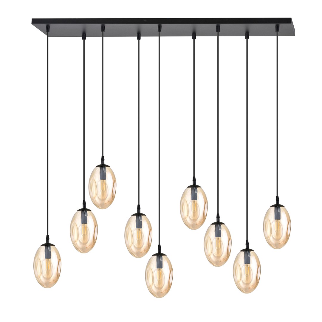 Emibig Visilica ASTRAL 230V 10W MAX LED E14 Čelik/ Staklo Crna