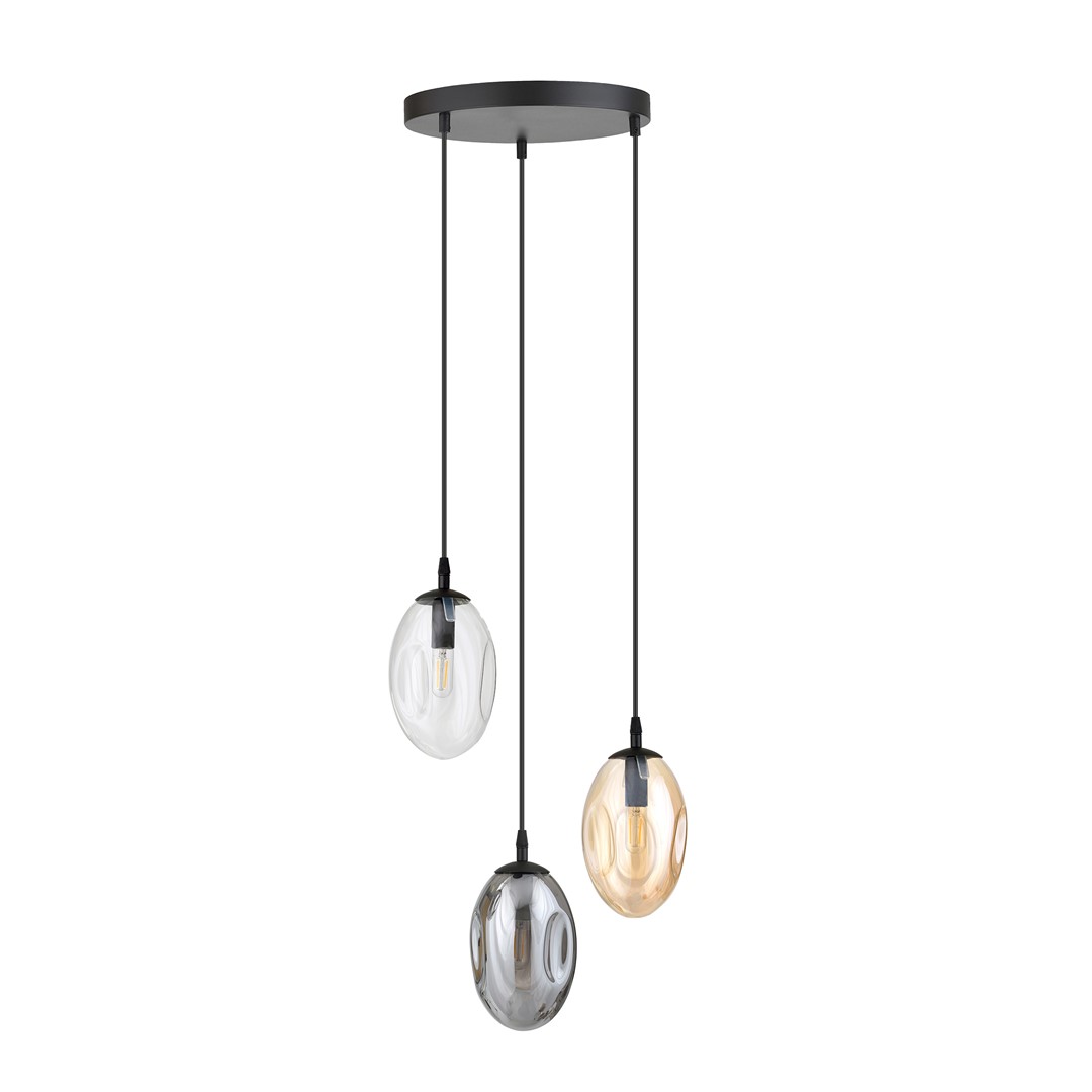 Emibig Visilica ASTRAL 230V 10W MAX LED E14 Čelik/ Staklo Crna