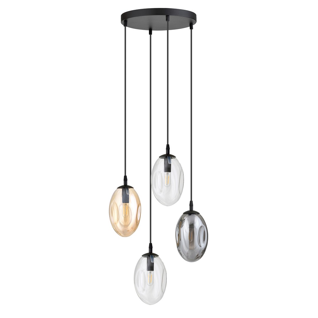 Emibig Visilica ASTRAL 230V 10W MAX LED E14 Čelik/ Staklo Crna