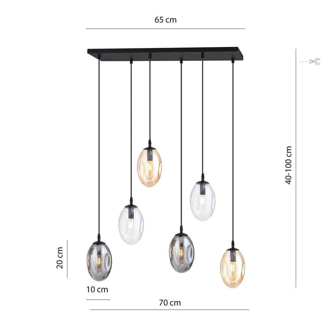 Emibig Stropna svjetiljka ASTRAL 230V 10W MAX LED E14 Čelik/ Staklo Crna