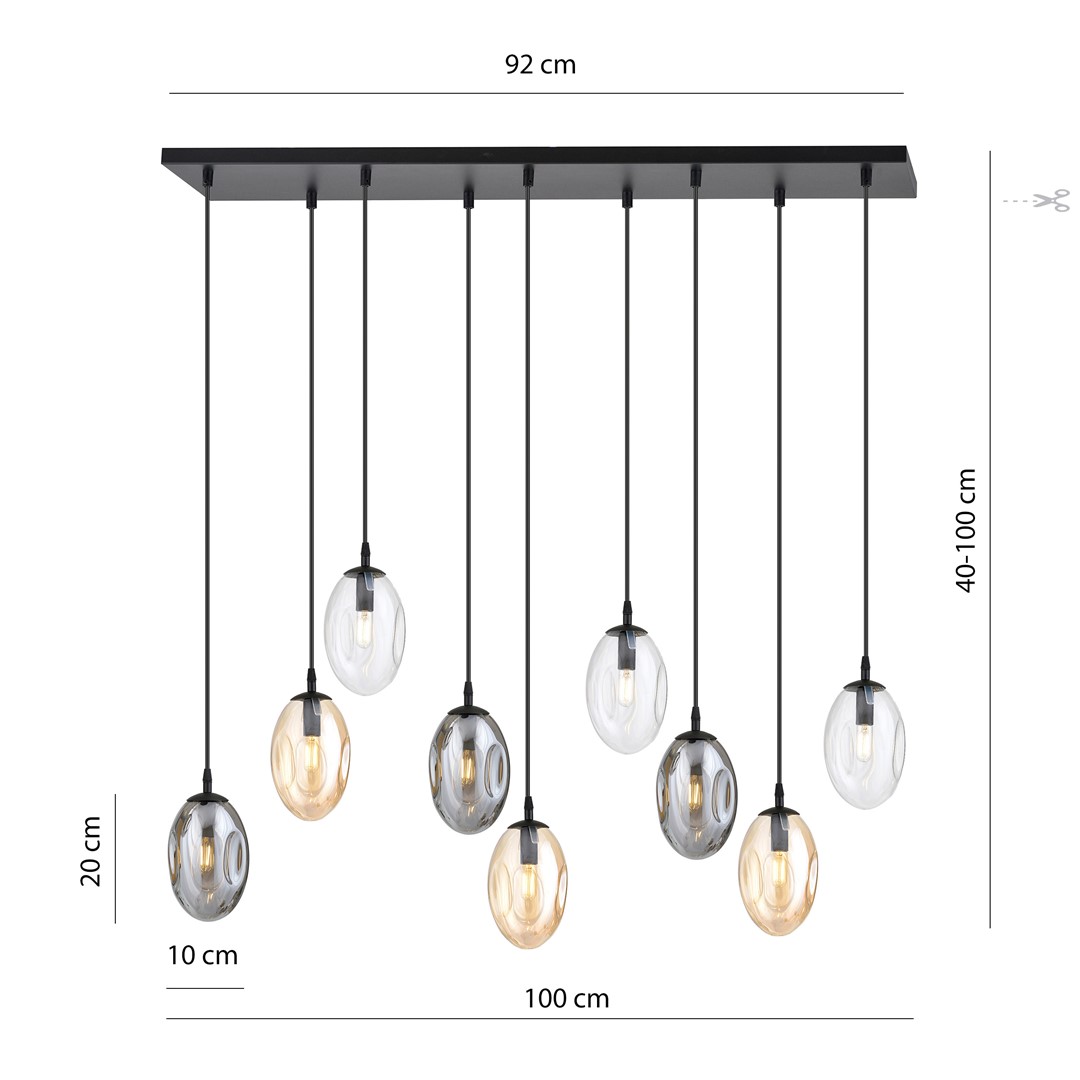 Emibig Stropna svjetiljka ASTRAL 230V 10W MAX LED E14 Čelik/ Staklo Crna