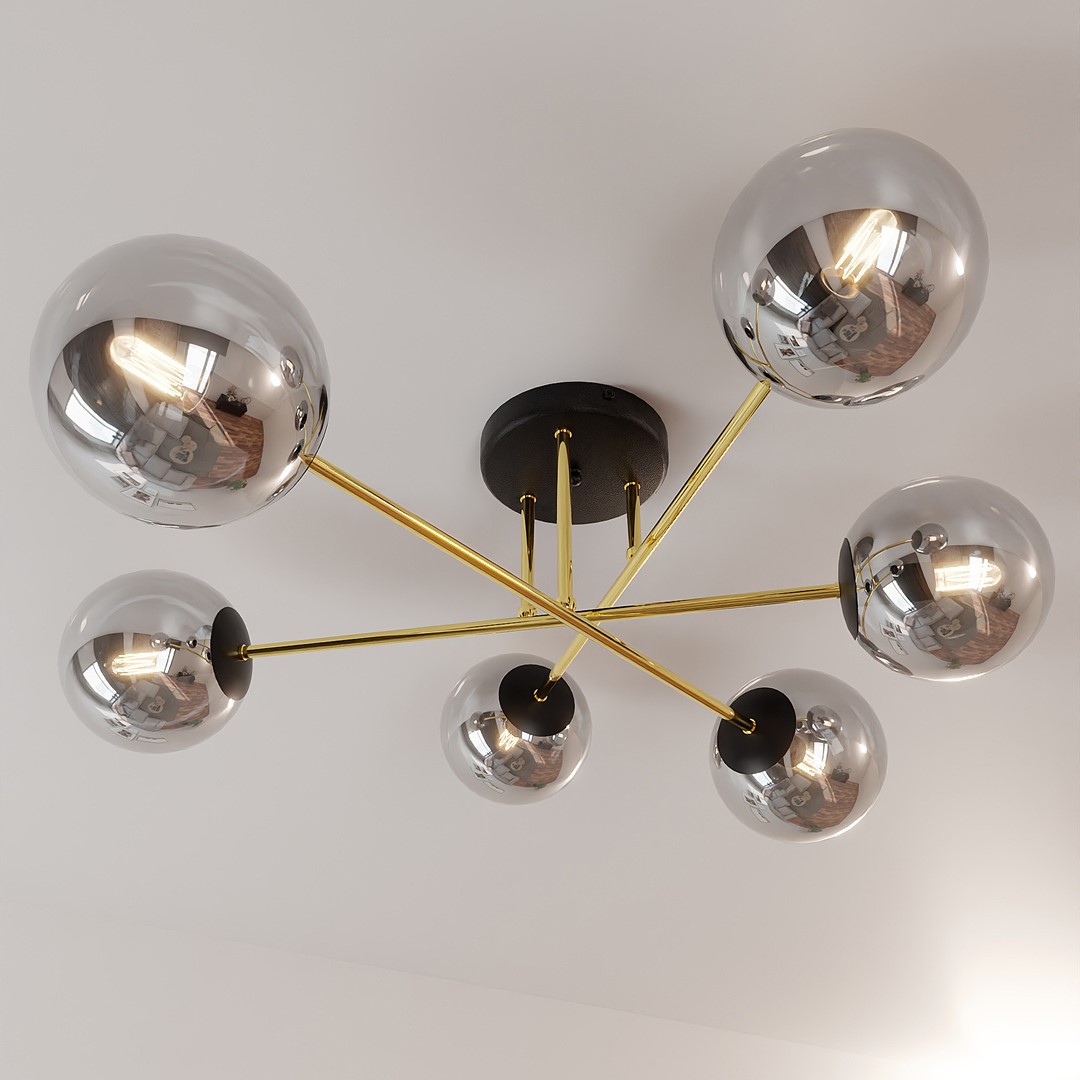 Emibig Stropna svjetiljka MAGNUM 230V 10W MAX LED E14 Čelik/ Staklo Crna/ Zlatna