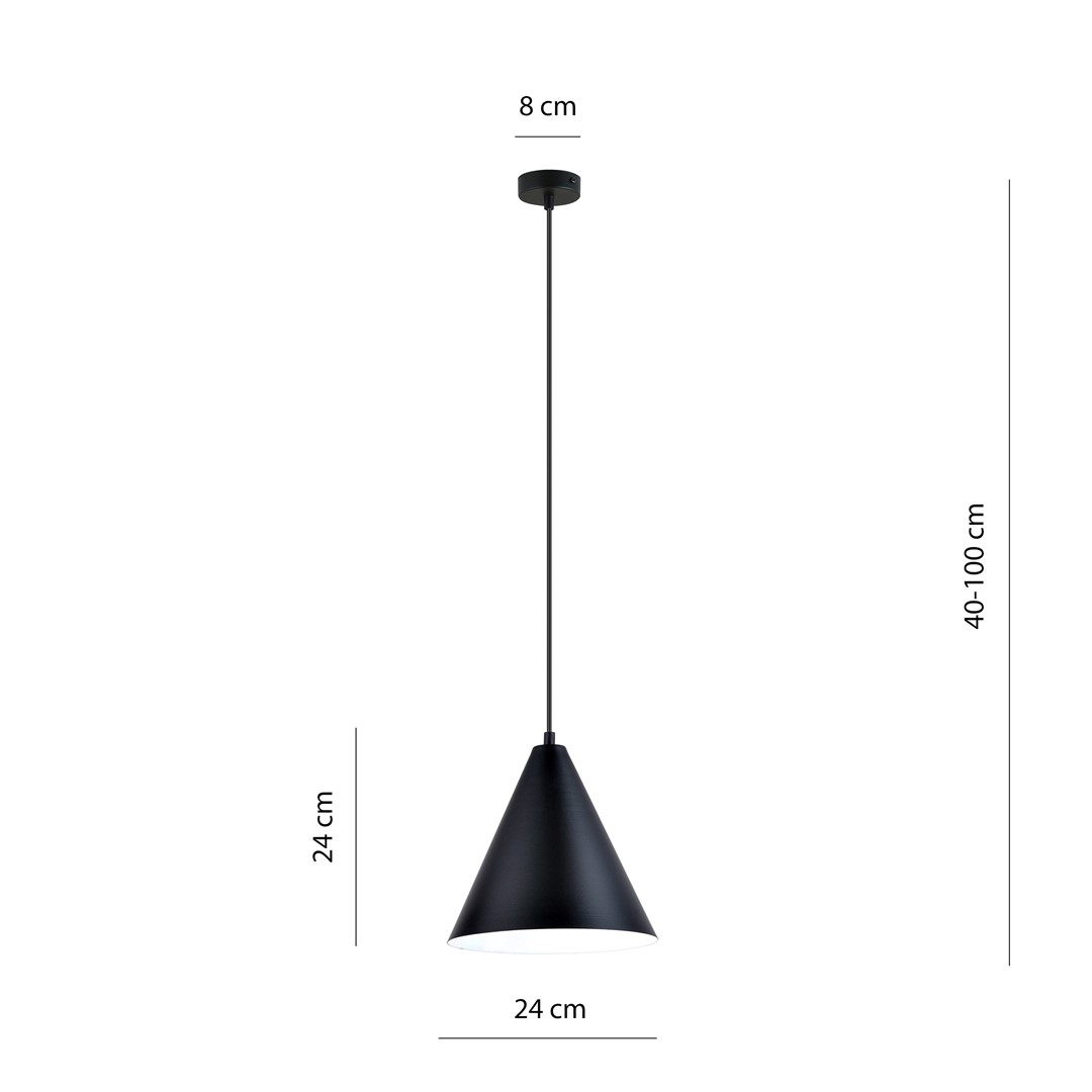 Emibig Visilica REBEL 230V 15W MAX LED E27 Čelik Crna/ Bijela
