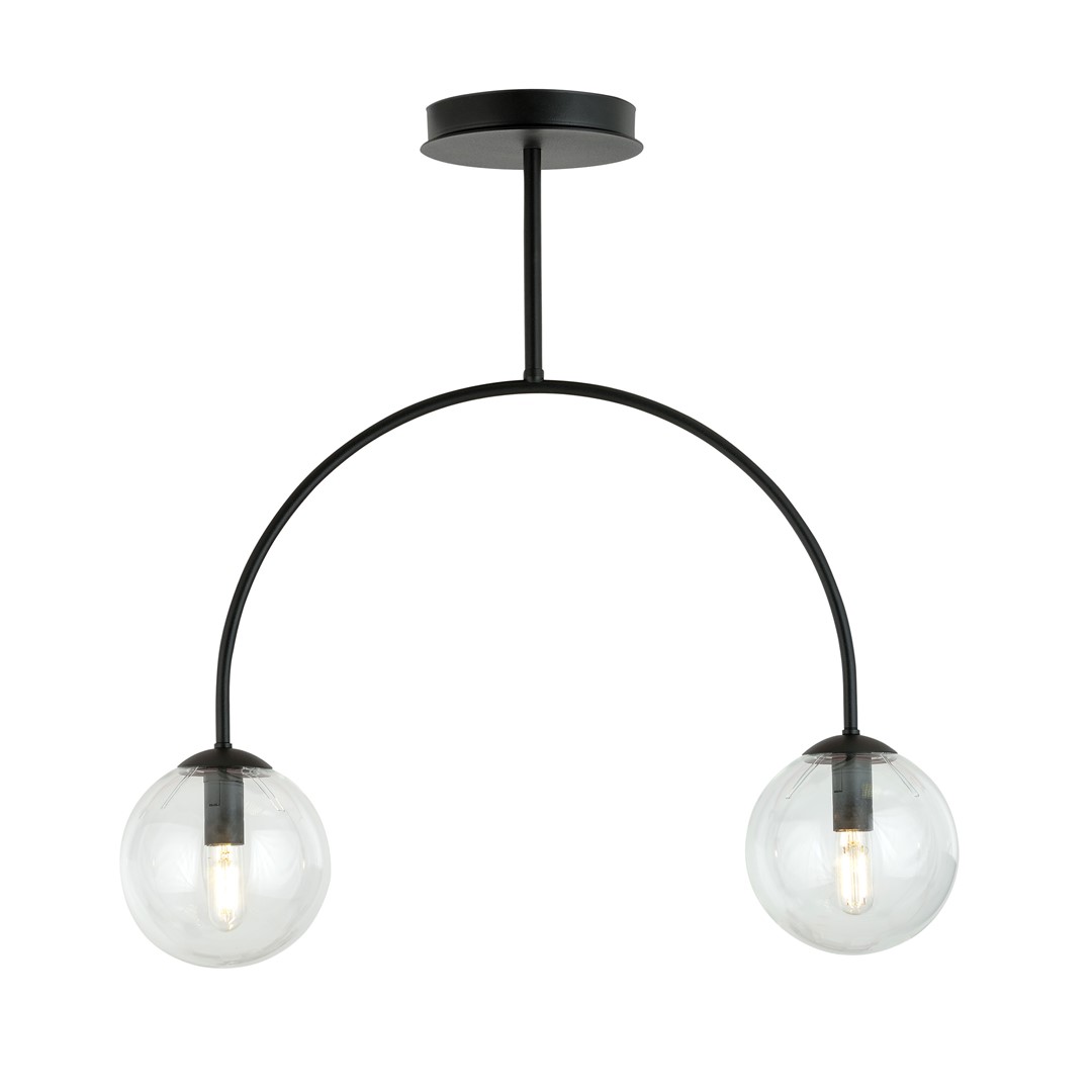 Emibig Luster ARCHI 230V 10W MAX LED E14 Čelik/ Staklo Crna