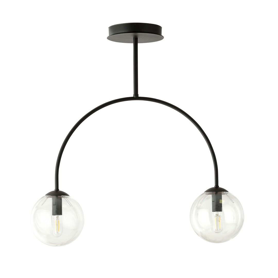 Emibig Luster ARCHI 230V 10W MAX LED E14 Čelik/ Staklo Crna