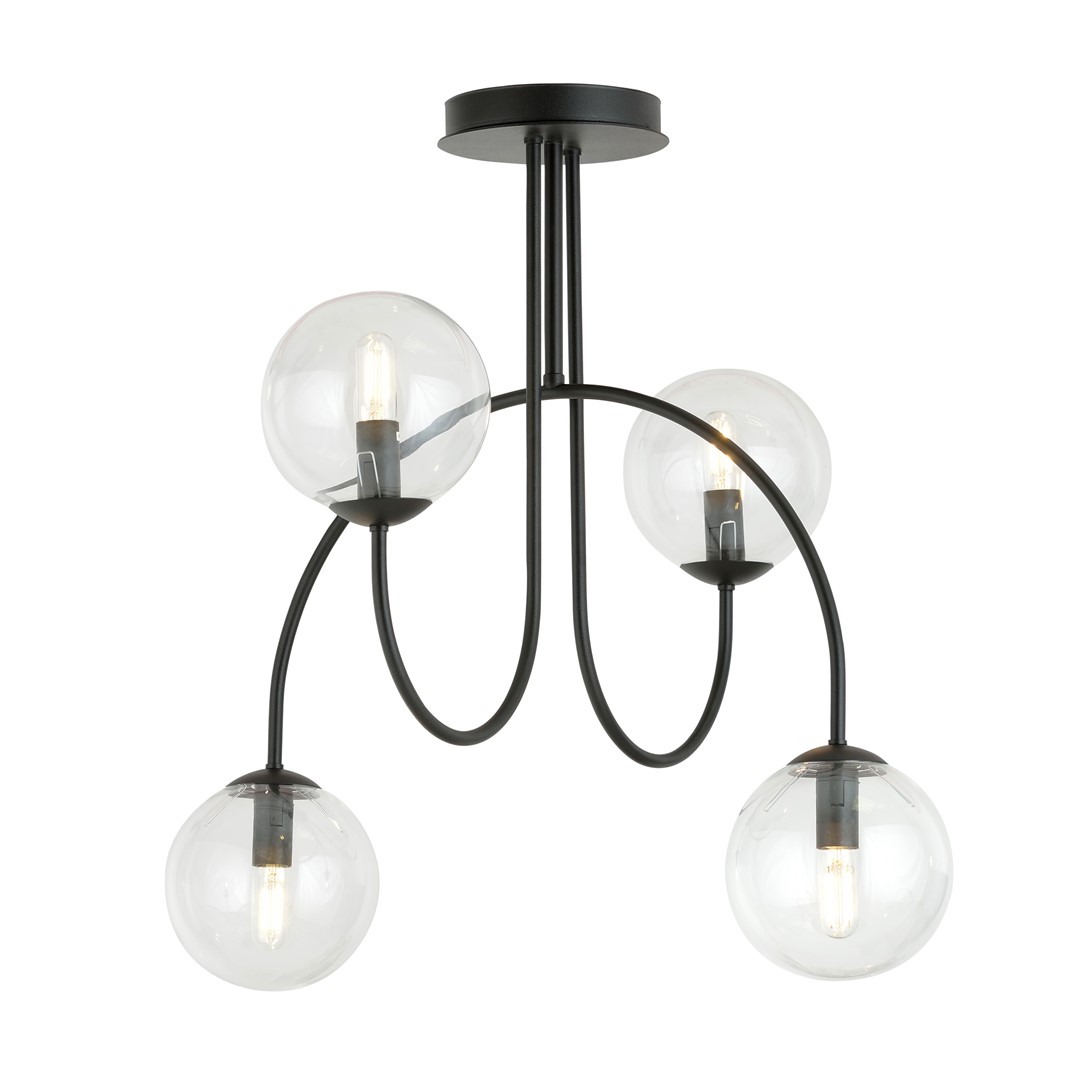 Emibig Luster ARCHI 230V 10W MAX LED E14 Čelik/ Staklo Crna
