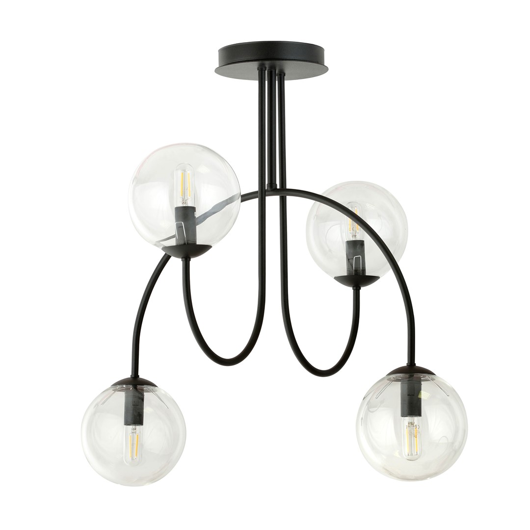 Emibig Luster ARCHI 230V 10W MAX LED E14 Čelik/ Staklo Crna