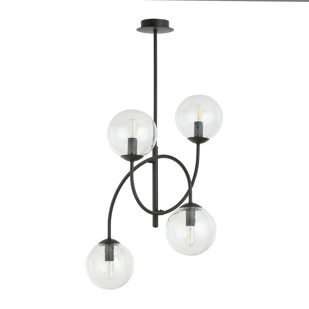 Emibig Luster ARCHI 230V 10W MAX LED E14 Čelik/ Staklo Crna