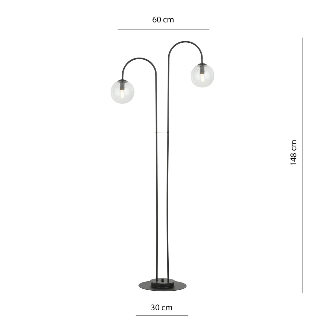 Emibig Luster ARCHI 230V 10W MAX LED E14 Čelik/ Staklo Crna