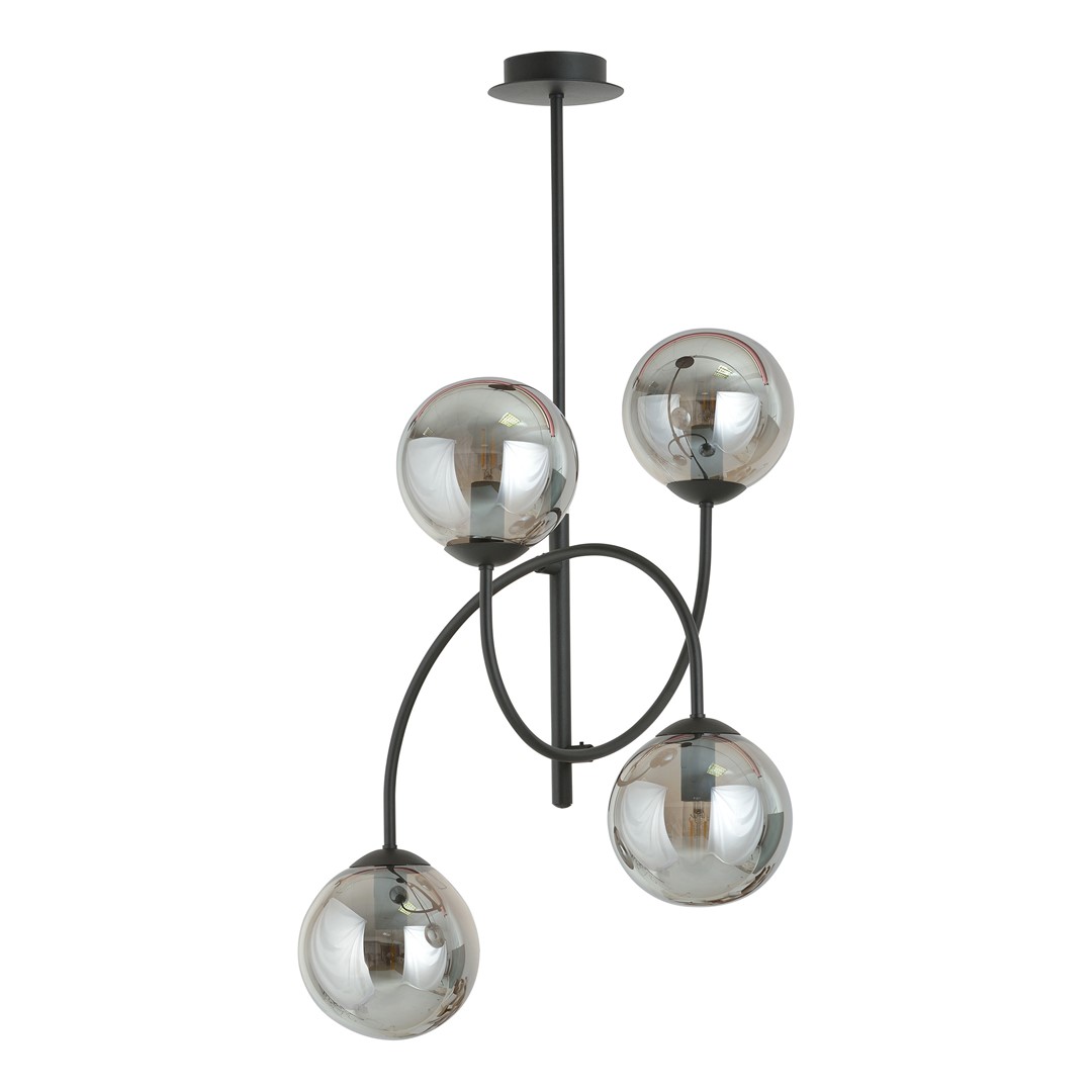 Emibig Luster ARCHI 230V 10W MAX LED E14 Čelik/ Staklo Crna