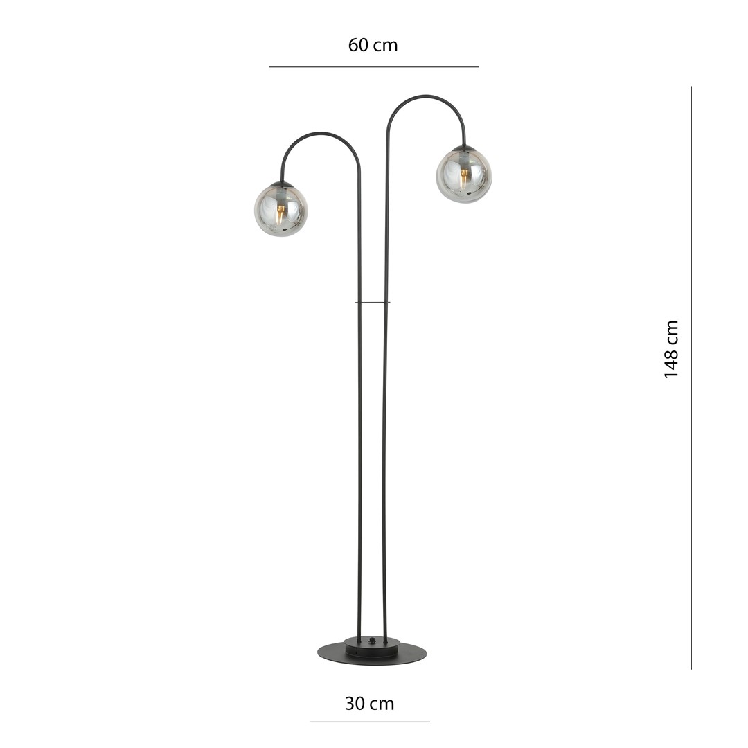 Emibig Luster ARCHI 230V 10W MAX LED E14 Čelik/ Staklo Crna