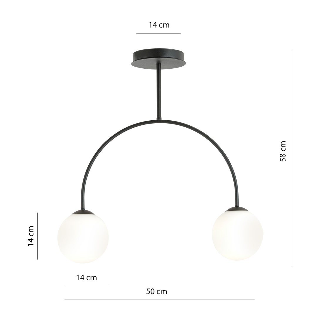Emibig Luster ARCHI 230V 10W MAX LED E14 Čelik/ Staklo Crna