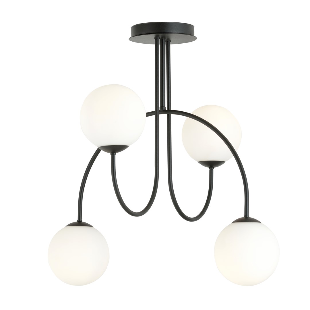 Emibig Luster ARCHI 230V 10W MAX LED E14 Čelik/ Staklo Crna