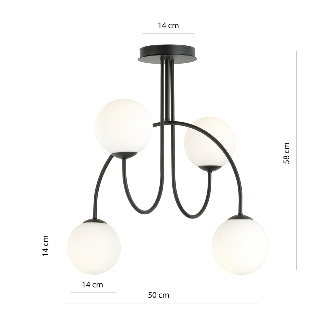 Emibig Luster ARCHI 230V 10W MAX LED E14 Čelik/ Staklo Crna