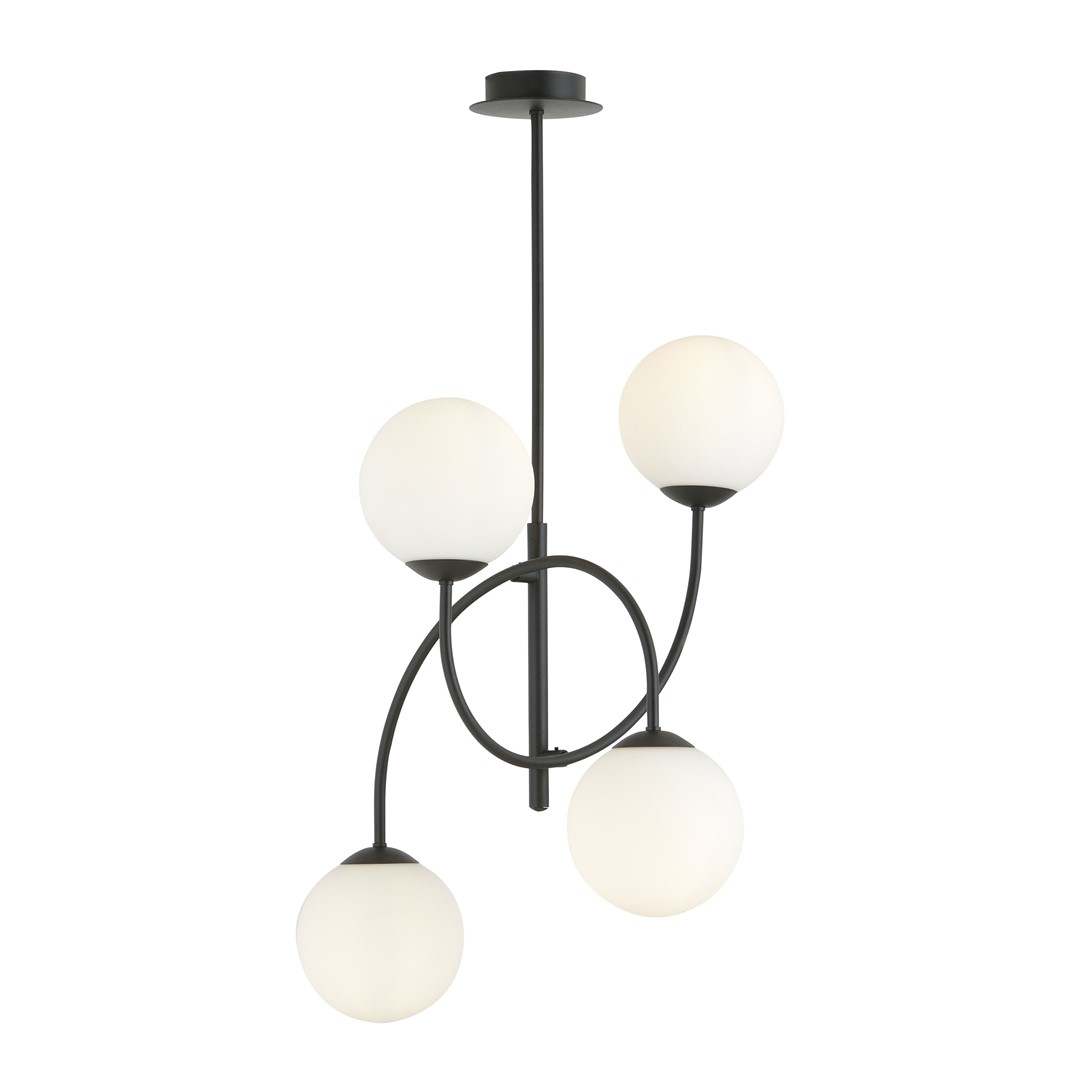 Emibig Luster ARCHI 230V 10W MAX LED E14 Čelik/ Staklo Crna