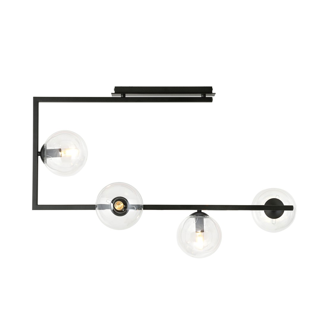 Emibig Stropna svjetiljka SOMA 230V 10W MAX LED E14 Čelik/ Staklo Crna