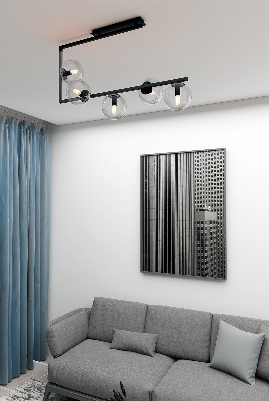 Emibig Stropna svjetiljka SOMA 230V 10W MAX LED E14 Čelik/ Staklo Crna