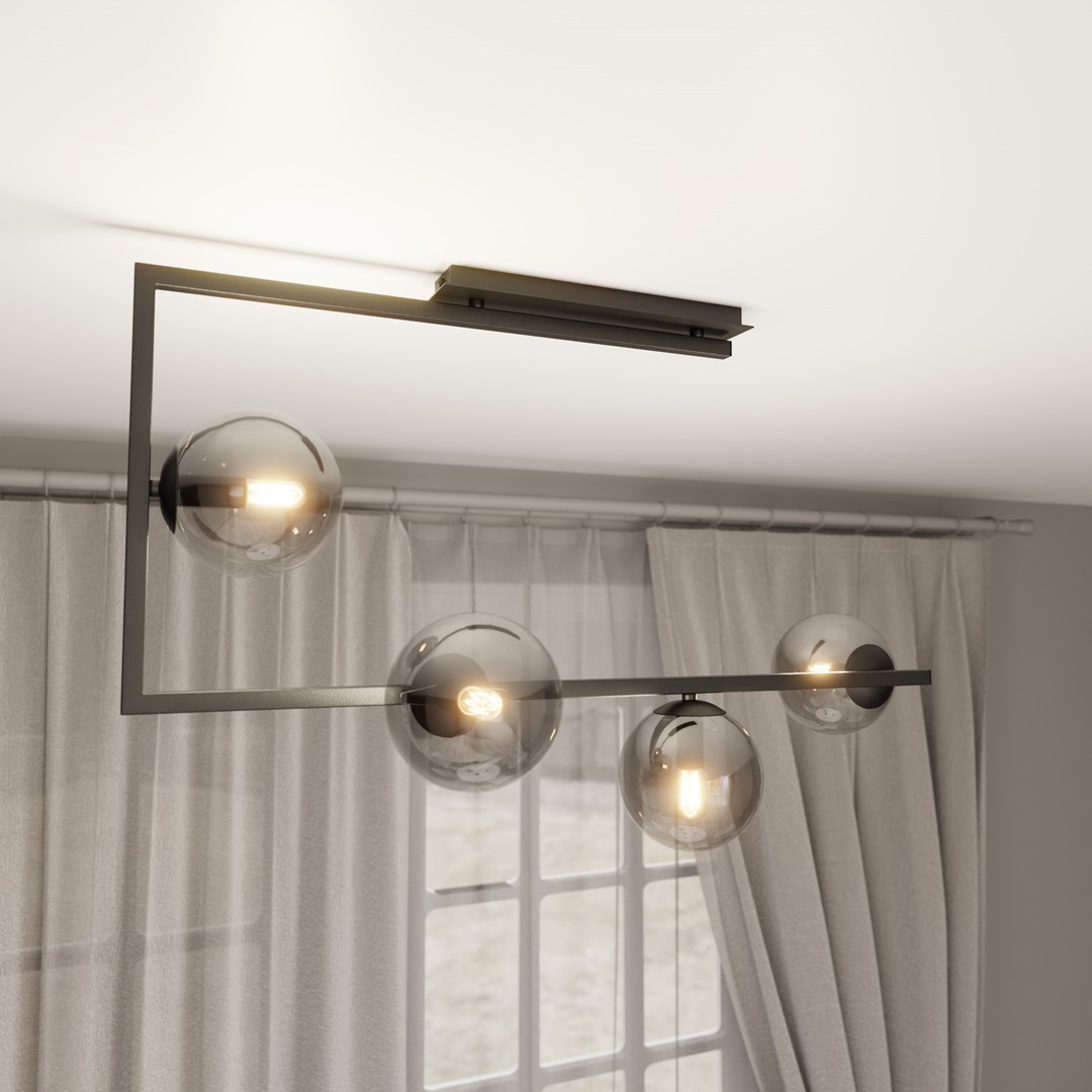 Emibig Stropna svjetiljka SOMA 230V 10W MAX LED E14 Čelik/ Staklo Crna