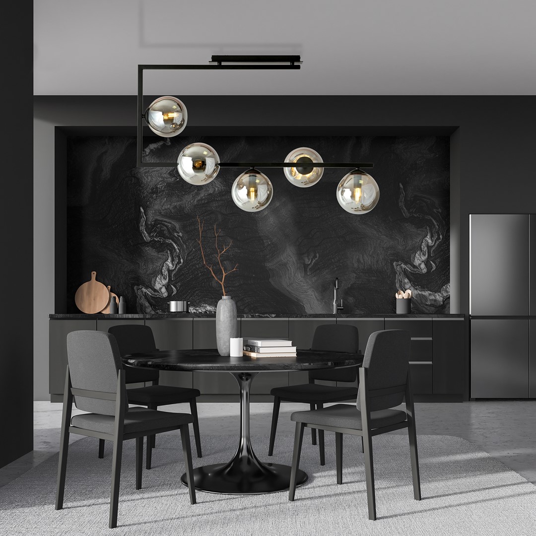 Emibig Stropna svjetiljka SOMA 230V 10W MAX LED E14 Čelik/ Staklo Crna