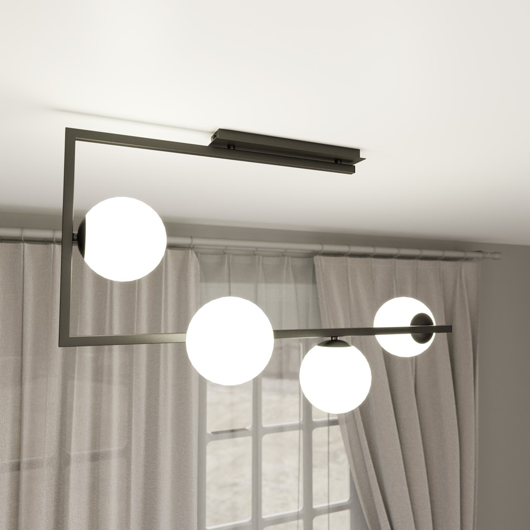Emibig Stropna svjetiljka SOMA 230V 10W MAX LED E14 Čelik/ Staklo Crna/ Zlatna